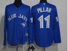 Toronto Blue Jays #11 Kevin Pillar Blue Long Sleeves Baseball Jersey