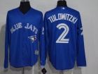 Toronto Blue Jays #2 Troy Tulowitzki Blue Long Sleeves Baseball Jersey