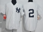 New York Yankees #2 Derek Jeter White Throwback Jersey