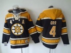 Boston Bruins #4 Bobby Orr Black Old Time NHL Hockey Hoodies