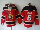 Ottawa Senators #6 Bobby Ryan Red Old Time Hockey Hoodie