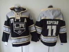 Los Angeles Kings #11 Anze Kopitar Black Old Time Hockey Hoodies