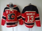 Calgary Flames #13 Johnny Gaudreau Red Old Time Hockey Hoodie