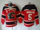 Calgary Flames #5 Mark Giordano Red Old Time Hockey Hoodie