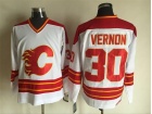 Calgary Flames #30 Mike Vernon White CCM Hockey Jerseys