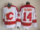 Calgary Flames #14 Theoren Fleury White CCM Hockey Jerseys