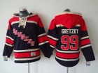 New York Rangers #99 Wayne Gretzky Navy Blue Old Time Hockey Hoodie