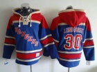 New York Rangers #30 Henrik Lundqvist Light Blue Old Time Hockey Hoodie