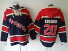 New York Rangers #20 Chris Kreider Navy Blue Old Time Hockey Hoodie