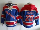 New York Rangers #20 Chris Kreider Light Blue Old Time Hockey Hoodie