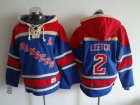 New York Rangers #2 Brian Leetch Light Blue Old Time Hockey Hoodie