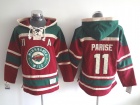 Minnesota Wild #11 Zach Parise Red Old Time Hockey Hoodie