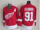 Detroit Red Wings #91 Sergei Fedorov Red CCM Vintage Player Hockey Jerseys