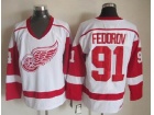 Detroit Red Wings #91 Sergei Fedorov White CCM Vintage Hockey Jerseys