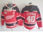 Detroit Red Wings #40 Henrik Zetterberg Red Old Time Hockey Hoodie