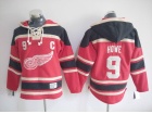 Detroit Red Wings #9 Gordie Howe Red Old Time Hockey Hoodie