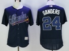 Atlanta Braves #24 Deion Sanders Blue Flex Base Baseball Jersey