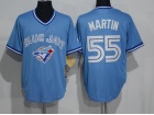 Toronto Blue Jays #55 Russell Martin Baby Blue Throwback Baseball Jersey