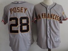 San Francisco Giants #28 Buster Posey Gray Flex Base Jerseys