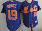 New York Mets #19 Jay Bruce Blue With Orange Number Flexbase Jerseys