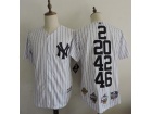 New York Yankees #2 #20 #42 #46 White Strips Collection Cool Base Jersey