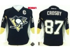 Women Pittsburgh Penguins #87 Sidney Crosby Black Hockey Jersey