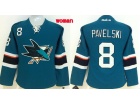 Women San Jose Sharks #8 Joe Pavelski Green Hockey Jersey