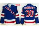 Women New York Rangers #30 Henrik Lundqvist Blue Hockey Jersey