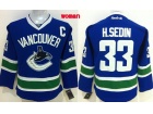 Women Vancouver Canucks #33 Henrik Sedin Blue Hockey Jersey