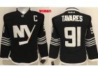 Women New York Islanders #91 John Tavares Black Hockey Jersey