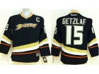 Youth Anaheim Ducks #15 Ryan Getzlaf Black Hockey Jersey