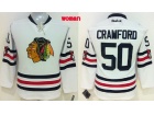 Women Chicago Blackhawks #50 Corey Crawford White Hockey Jersey