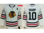 Women Chicago Blackhawks #10 Patrick Sharp White Hockey Jersey