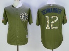 Chicago Cubs #12 Kyle Schwarber Green Jerseys