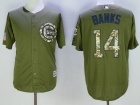 Chicago Cubs #14 Ernie Banks Green Jerseys