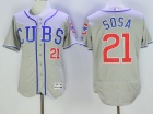 Chicago Cubs #21 Sammy Sosa Grey FlexBase Jersey