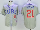 Chicago Cubs #21 Sammy Sosa Grey Cool Base Jersey