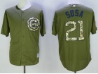 Chicago Cubs #21 Sammy Sosa Green Jersey