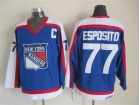 New York Rangers #77 Phil Esposito Blue New Style CCM Throwback Jerseys