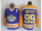 Los Angeles Kings #99 Wayne Gretzky Purple/Yellow Hockey Jerseys