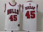 Chicago Bulls #45 Michael Jordan White Stitched Basketball Jerseys