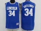 Movie Lincoln #34 Jesus Shuttlesworth Ray Allen Blue Basketball Jerseys