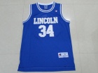 Movie Lincoln #34 Jesus Shuttlesworth Ray Allen Blue Basketball Jerseys