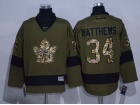 Toronto Maple Leafs #34 Auston Matthews Green Salute To Service Hockey Jersey