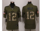 Buffalo Bills #12 Jim Kelly Green Salute to Service Nike Limited Jerseys