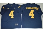 Jordan Brand Michigan Wolverines #4 Jim Harbaugh Blue College Football Limited Jersey