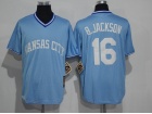 Kansas City Royals #16 Bo Jackson Baby Blue Pullover Throwback Jersey