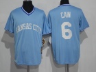 Kansas City Royals #6 Lorenzo Cain Baby Blue Pullover Throwback Jersey