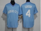 Kansas City Royals #4 Alex Gordon Baby Blue Pullover Throwback Jersey