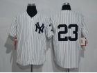 New York Yankees #23 Don Mattingly White Strips Throwback Jerseys